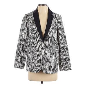 JOE’S JEANS Zebra Print Tuxedo Jacket‎ Blazer Boyfriend Black Gray Small New